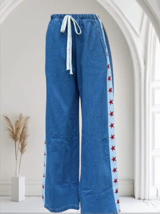 Dark Denim Star Racer Pants