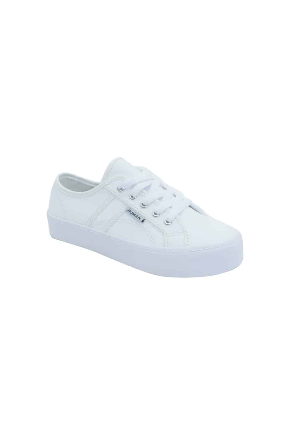 Human Shoes - Cass White Leather Sneaker - Mokye