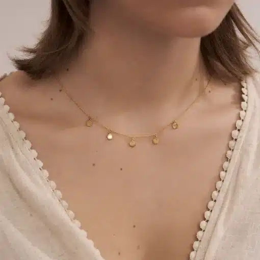 Daisy Drop Necklace Gold - Image 4