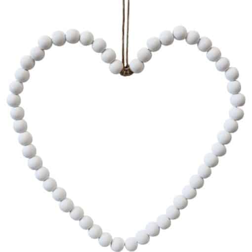 Beaded Heart White Large