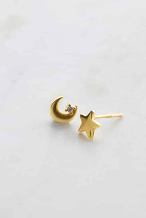 Zafino Sun and Moon Stud Earrings