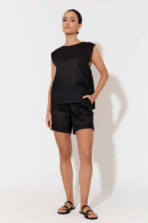 Kita Black Linen Top - Image 2