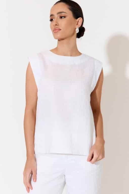 Kita Linen Top White