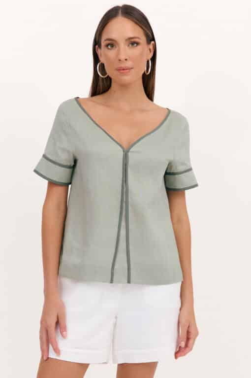 Juniper Contrast Top