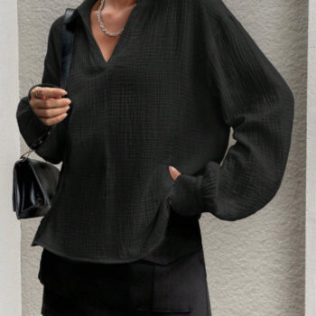 Marnie Cheesecloth Long Sleeve Black