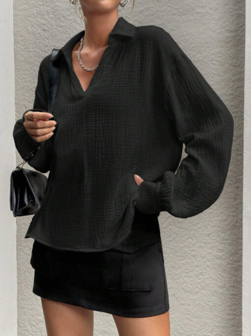 Marnie Cheesecloth Long Sleeve Black