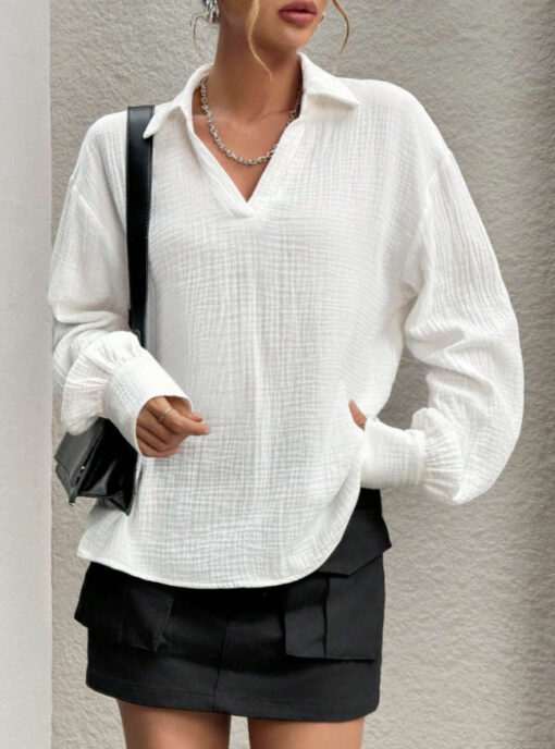 Marnie Cheesecloth Long Sleeve White