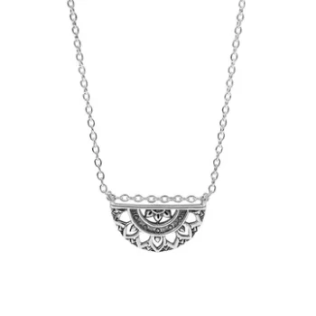 Dainty Mandala Necklace Sterling Silver