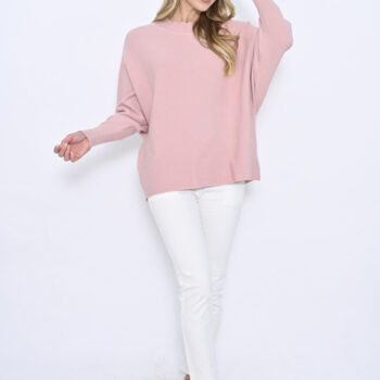 Margo Ribbed Knit Jumper in Blush