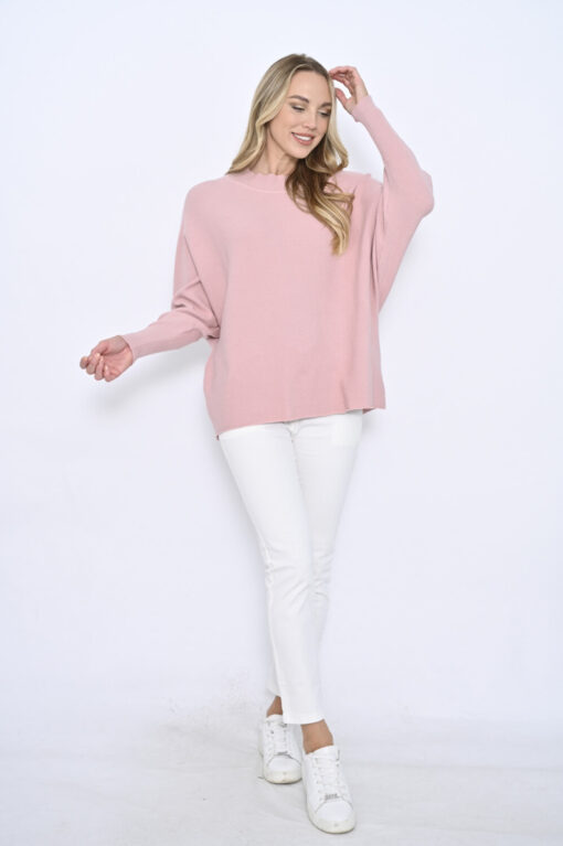 Margo Ribbed Knit Jumper in Blush
