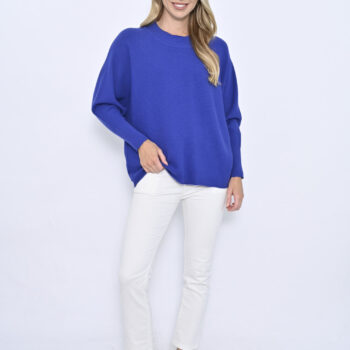 Margo Ribbed Knit Jumper in Cobalt