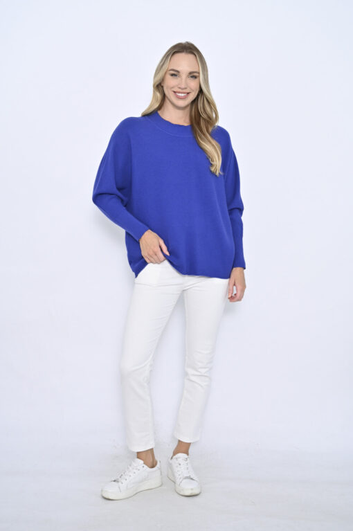 Margo Ribbed Knit Jumper in Cobalt