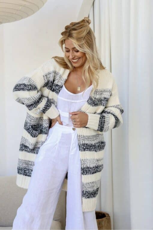 Hallie Knit Cardigan Grey - Image 2