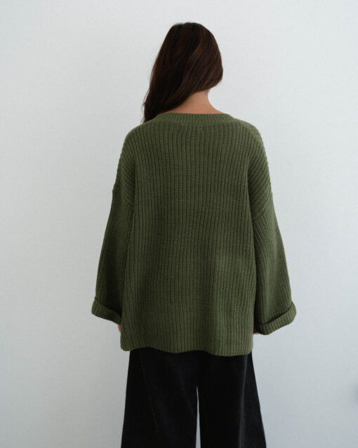 Olive Knit Cardigan - Image 3