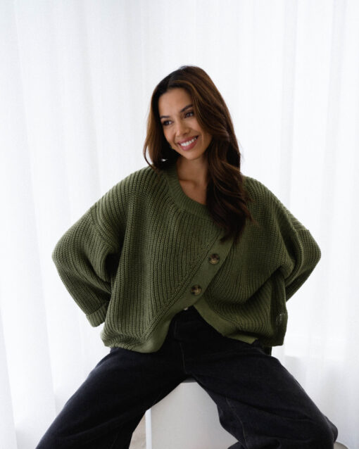 Olive Knit Cardigan