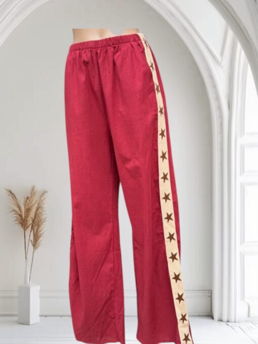 By Frankie Burgundy Star Racer Pant