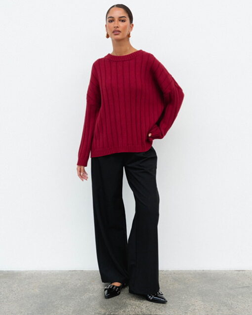 Lila Knit Burgundy - Image 3